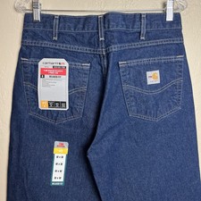 Jeans Carhartt uomo 32x32 blu FR ignifugo vestibilità rilassata NUOVO CON ETICHETTE NUOVO CON ETICHETTE