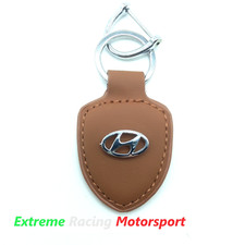 PORTACHIAVI IN ECOPELLE COLORE MARRONE LOGO METALLICO HYUNDAI