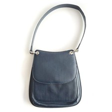 Borsa a mano Aquascutum vintage in pelle marina made in Italy