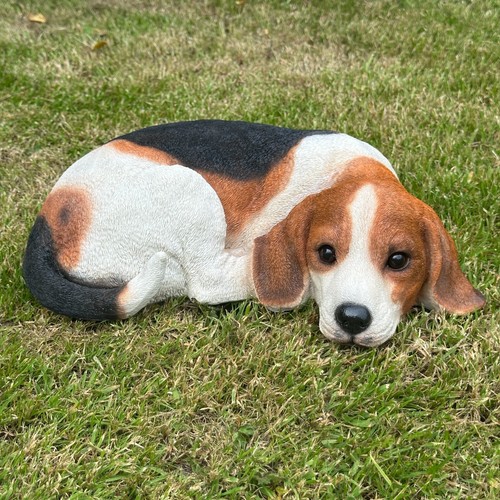 Beagle dog laying figurine - dog,