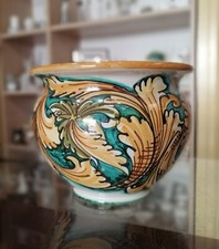 Vaso Caspo In Ceramica Di Caltagirone Dipinto A Mano D. 20