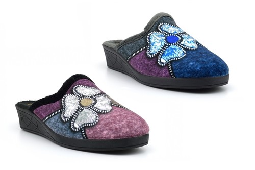 Pantofole donna con zeppa e - da,