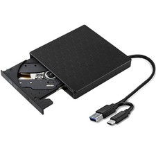 2in1 USB 3.0 C Slim Esterno DVD RW Masterizzatore CD Lettore Lettore Unità 1554