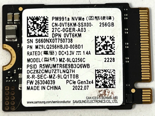 Samsung 256gb 9lq256c nvme - 256gb, mz-9lq256c