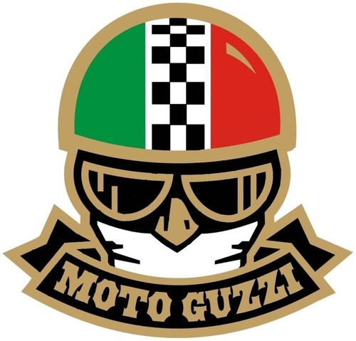 Moto guzzi with helmet bumper - moto,
