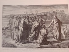 Stampe antiche i cartoni di Raffaello 7 incisioni di Nicolas Dorigny del 1719