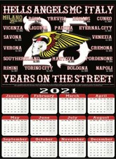 calendario Calendar Hells Angels MC Italy 2021