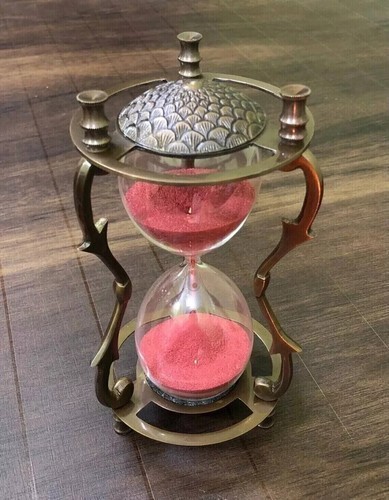 Antico clessidra ottone - in,