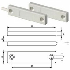 Eaton Csa sensore contatto piatto bianco per serramenti pvc mt. 3 cavo - 401-TF-