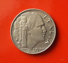 20 CENTESIMI 1940 ERRORE - LINEA IN RILIEVO (DANNEGGIAMENTO DEL CONIO) [Q585]