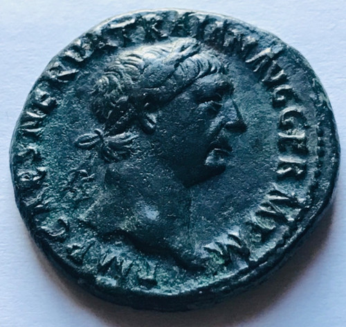 Trajan tête laurée - as,