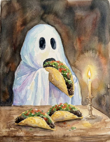 Poster stampa acquerello ghost - poster,