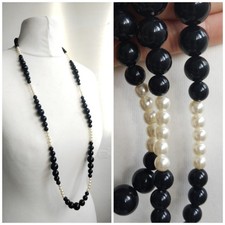 Collana lunga retrò - , nera