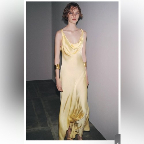 Abito zara raso giallo - zara,
