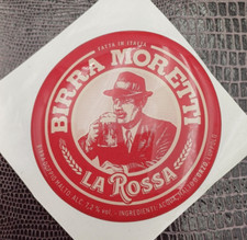BIRRA MORETTI LA ROSSA  ADESIVO GOMMATO MEDAGLIONE PER FRONTALE DISTILLATORI