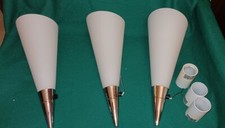 VINTAGE TRIS SCONCES INCAMICIATO WHITE GLASSES ITRE MURANO