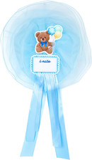 Fiocco Nascita Bimbo Azzurro Coccarda Nascita Esterno Fiocco Orsetto Bambino Con