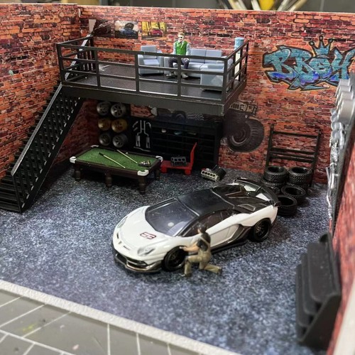 Diorama auto garage - diorama, 1/64