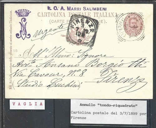 1899 annullo su intero - 1899,