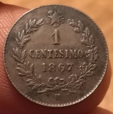 Moneta 1 Centesimo 1867 Milano, Vittorio Emanuele II, Rif. 8112