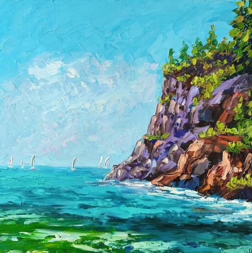 Paesaggio marino dipinto olio