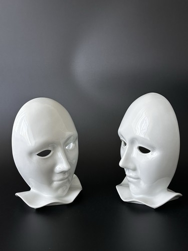 Coppia sculture ceramica - sculture,