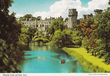 Cartolina d'epoca - Castello di Warwick e fiume Avon