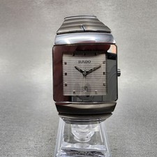 Orologio Rado Diastar Uomo 29mm Quadrante Argento Ceramica Data Rettangolo 152.0332.3 NewBat