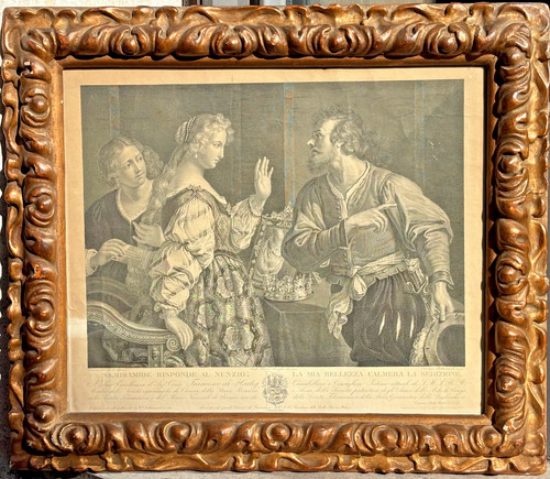 Stampa antica con cornice - , dal