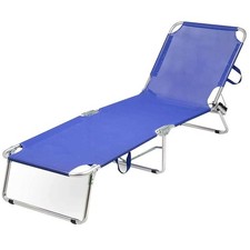 Lettino Prendisole Pieghevole Alluminio Textilene Spiaggia Mare Sdraio Recliner