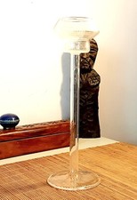 Portacandele in vetro trasparente, rotondo da tavolo, da interno.