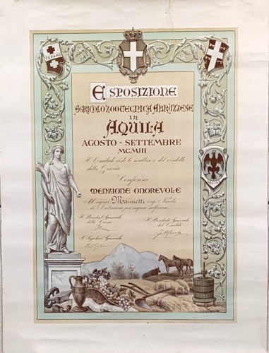 1903 diploma mannetti - 1903,