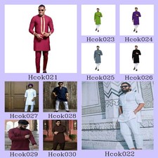 Uomo Kurta Solo Cotone Indiano