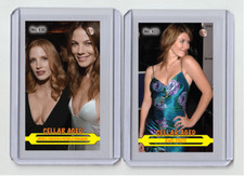 Carta tabacco Jessica Chastain & Michelle Monaghan MH cantina invecchiata #'d x/3 n. 430