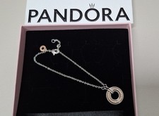 Bracciale Cerchio PANDORA Argento Pavè  Nuovo Con Scatola Cm 20