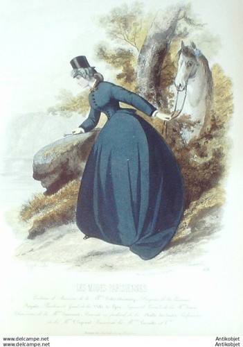 Gravure modes parisiennes - gravure, 1863