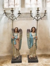 ANGELI PORTA CERO PUTTI STATUA