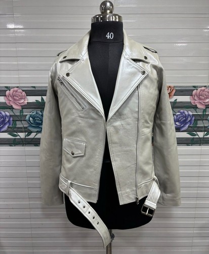 Giacca pelle colore argento - di,