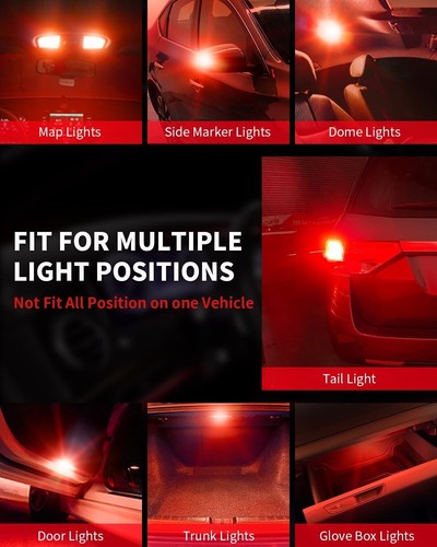 Coppia lampadine led rosso t10 - rosso,