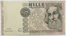 Old vintage italy 1000 lire - italy,