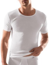 T-shirt uomo Esge Mondial a costine sottili 700-01-700 manica 1/2 taglia 5-9 colore bianco