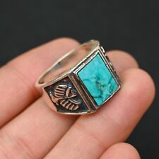 Anello uomo turchese argento sterling 925 fatto a mano-anello dichiarazione tutte le misure-BJ39