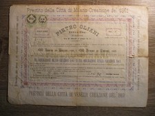 TRIESTE 1873,BANCHIERE PIETRO OLIANI,PRESTITO CITTA' DI MILANO 1861,VENEZIA 1869