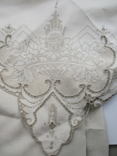 Antica tovaglia lino con - lino,