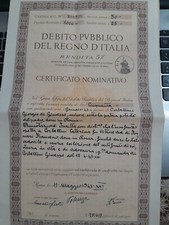 1943 DEBITO PUBBLICO DEL REGNO
