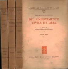 Del rinnovamento civile d'Italia (3 Volumi) - Vincenzo Gioberti (Zanichelli)