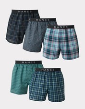 Hanes Confezione 5 Boxer Uomo Classici TAGLESS Comfort Flex Cotone Vita Intimo