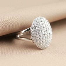 Anello di Fidanzamento Simulato Diamante Crepuscolo Bella Alba 14k Argento Placcato Oro Bianco