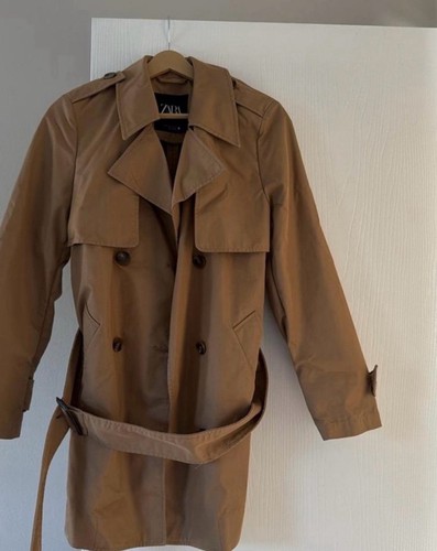 Tan zara trench coat - coat, belt