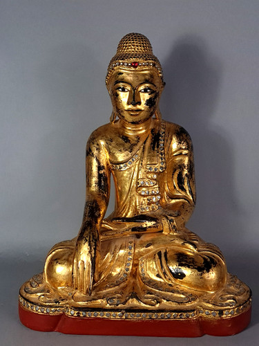 Buddha legno dorato su - legno,